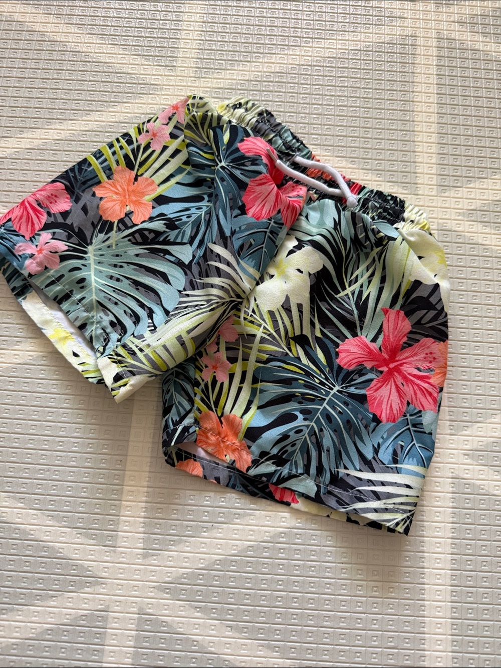 Kids Tropical Floral Swim Shorts - Multicolor Size 100 3/4